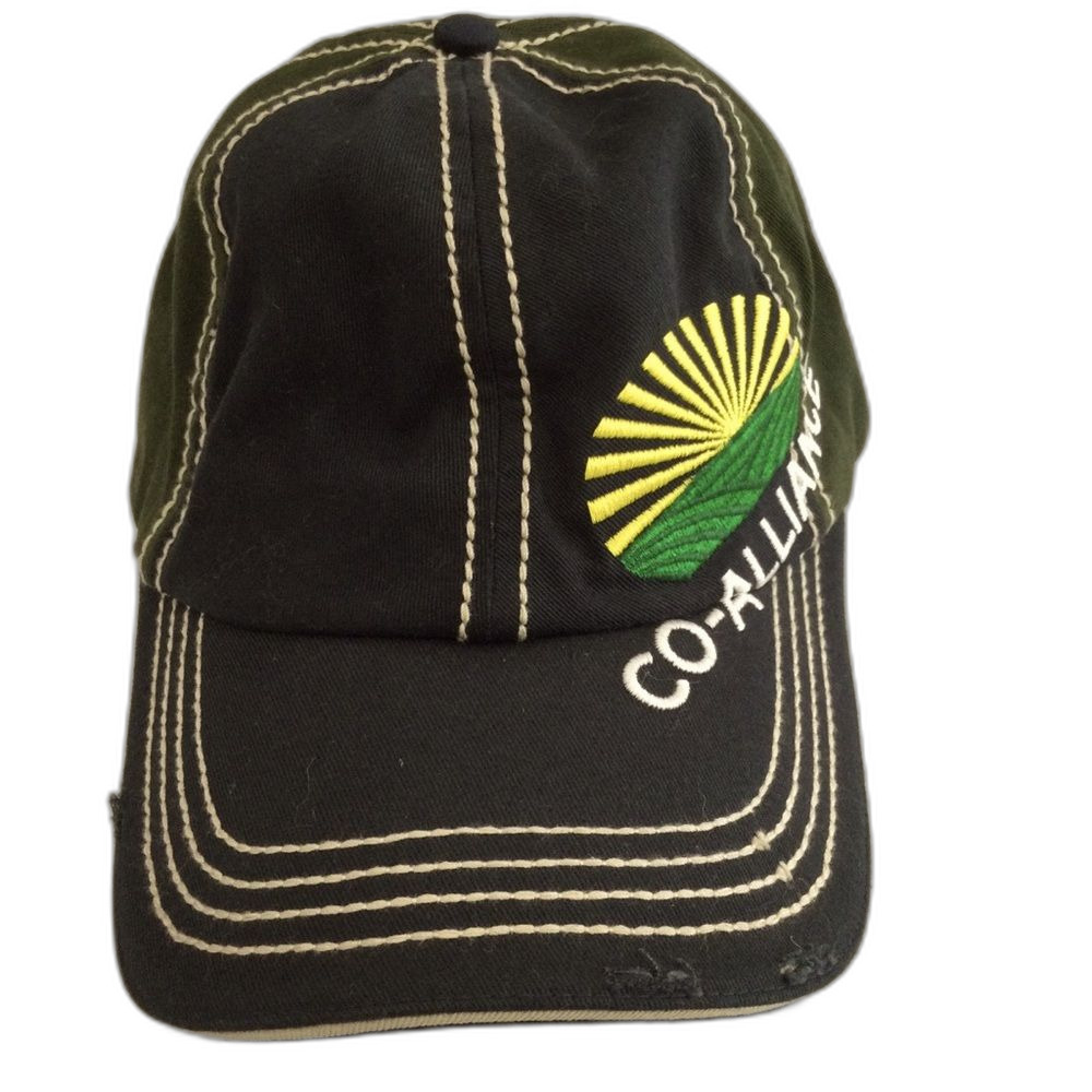 Co-Alliance Hat Cap Unisex Adjustable Black Embroidered Vinyl Patch Stitching